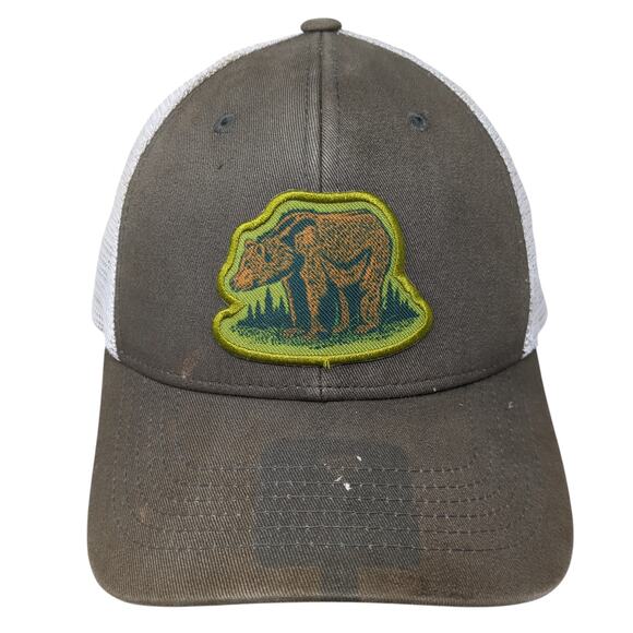 Bear Snapback Trucker Hat Brown One Size Adjustable Mesh Back 6 Panel Kastlfel - Picture 1 of 9